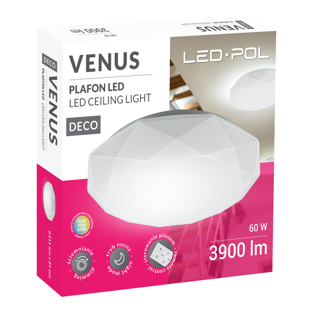 Lampa sufitowa VENUS LED 60 W