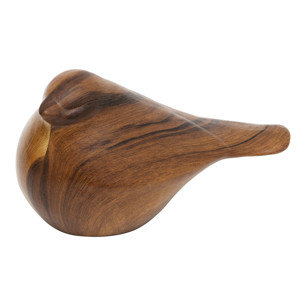 Figurka ceramiczna ptaszek efekt ciemnego drewna 9 cm
