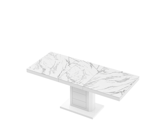 Stół rozkładany LIMENA biały / nadruk marble marmur połysk
