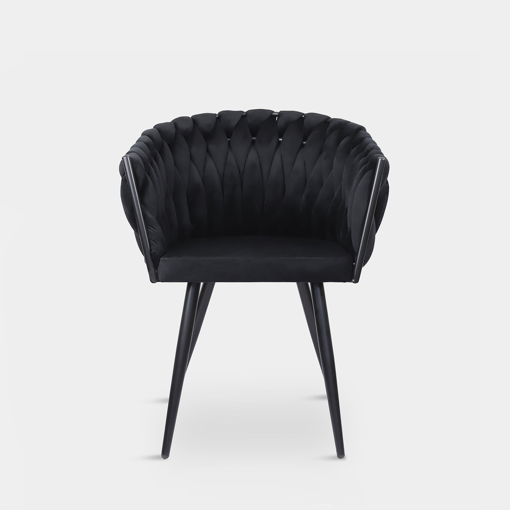 Krzesło welurowe LIANA czarne