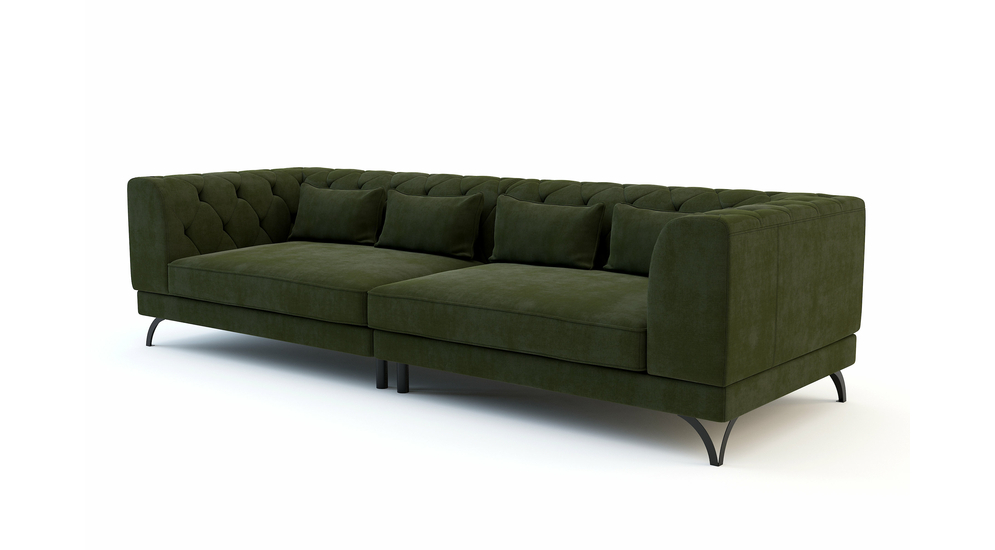 Sofa pikowana oliwkowa TOTTI