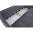 Sofa rozkładana ciemnoszara 3-osobowa ETNA