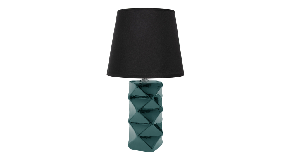 Lampa stołowa ceramiczna czarno-zielona 39 cm