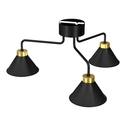 Lampa sufitowa loftowa czarno-złota DEMET III