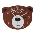 Zegar ścienny do pokoju dziecięcego brązowy MIŚ 27,5x31 cm
