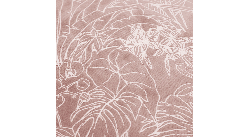 Poszewka dekoracyjna w liście różowa SELVA 45x45 cm