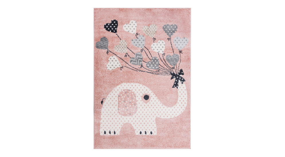 Dywan ze słonikiem  różowy LUPPO 120x170 cm