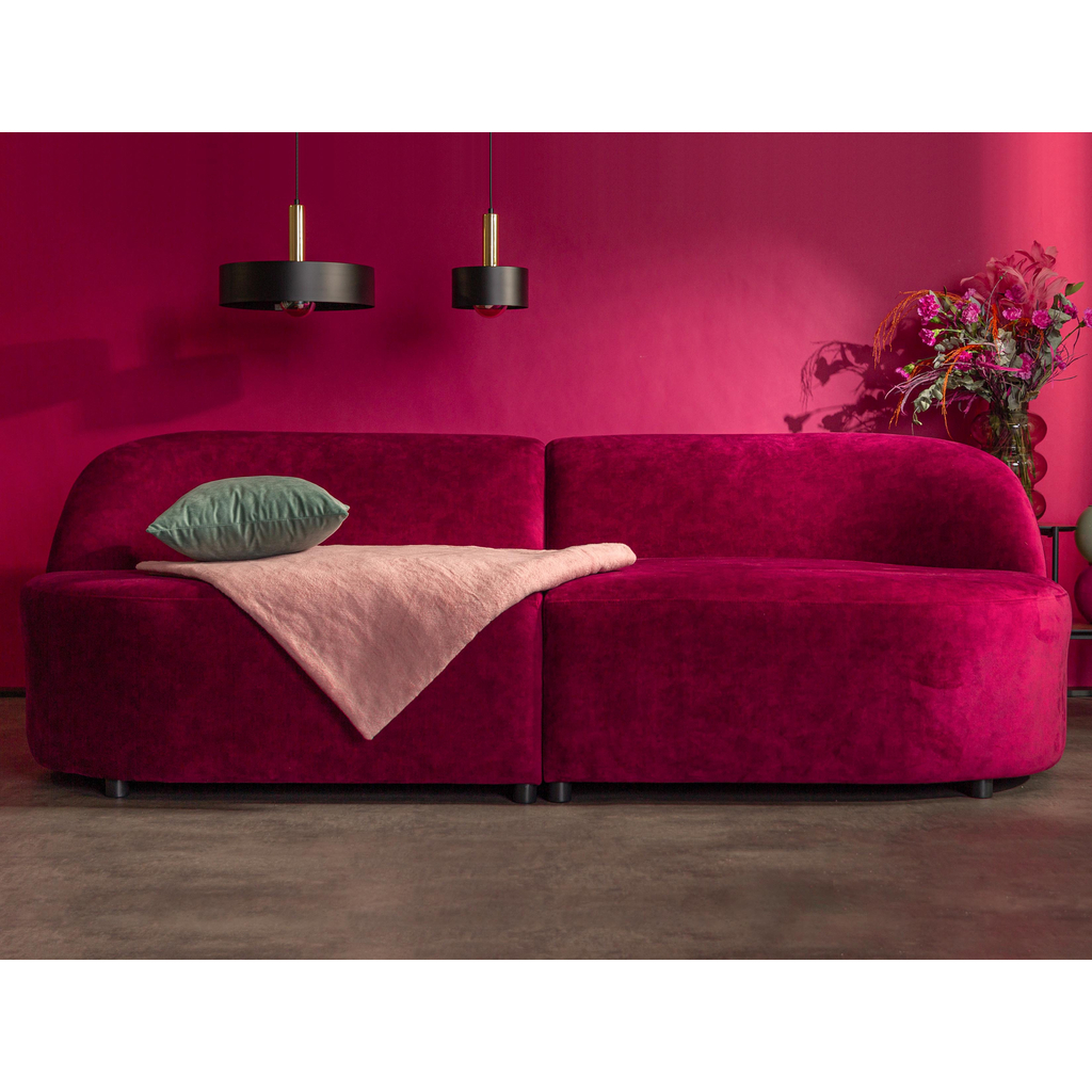 Sofa obła bordowa LEILA 234 cm 