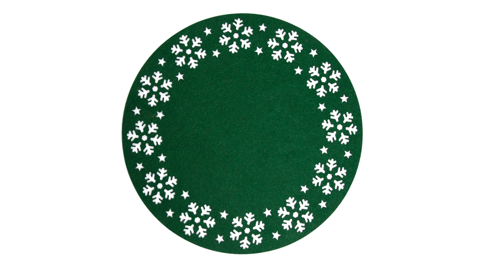 Podkładka świąteczna filcowa okrągła zielona 30 cmOWA zielona okrągła 30 cm