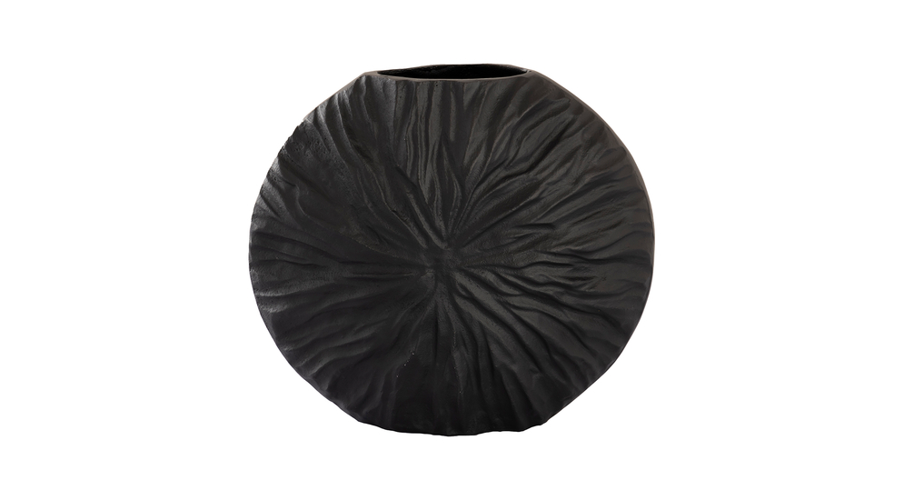 Wazon okrągły aluminiowy czarny 28 cm
