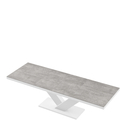 Stół rozkładany VICTORIA biały/ nadruk szary kamień mat