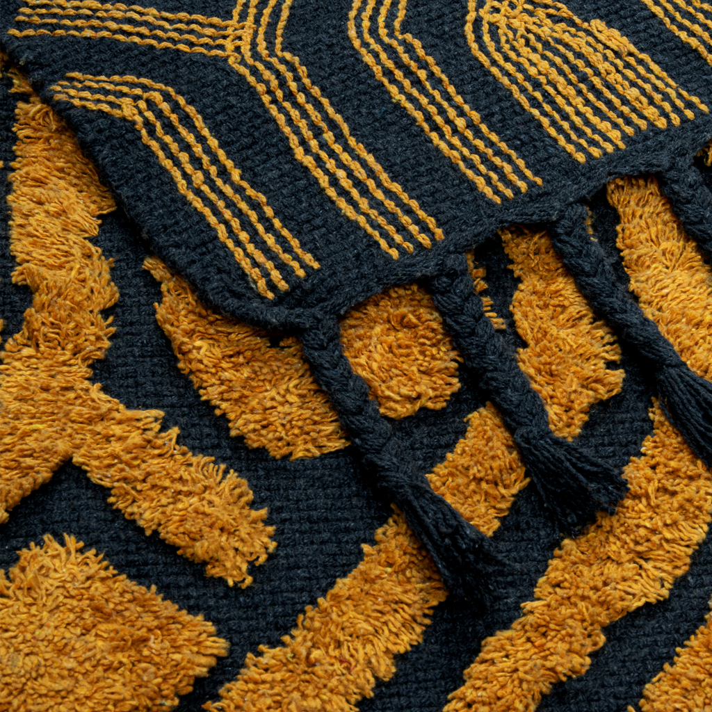 Dywan bawełniany z frędzlami żółty SANTE 60x100 cm