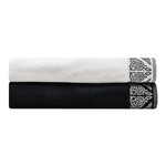 Komplet 2 ręczników biały/czarny VERGE 70x130 cm