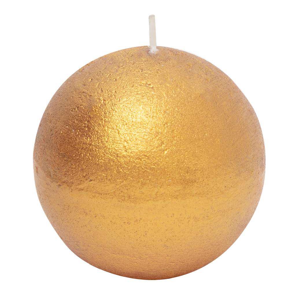 Świeca kula złota RUSTIC 8 cm
