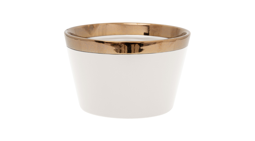 Miska ceramiczna biało-złota RANDO 600 ml