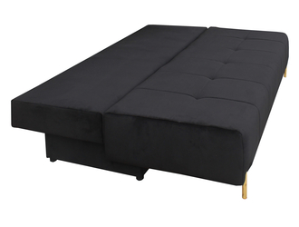 Sofa rozkładana 3-osobowa czarna ALFA 