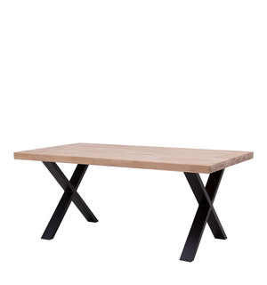 Stół industrialny z drewnianym blatem z nogami X IRIS 160x100 cm