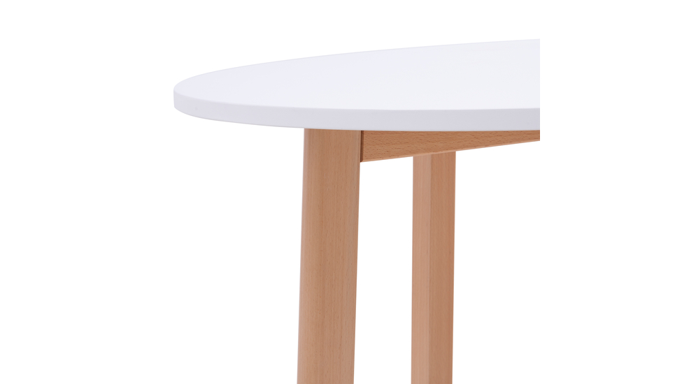 Stół okrągły DIEGO biały/buk