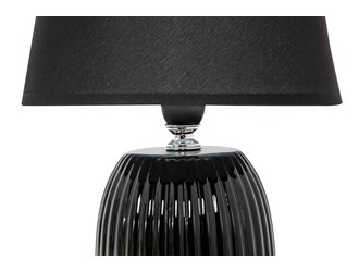 Lampa stołowa ceramiczna czarna 28 cm