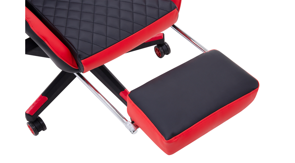 Fotel gamingowy z podnóżkiem CAMREN czerwony