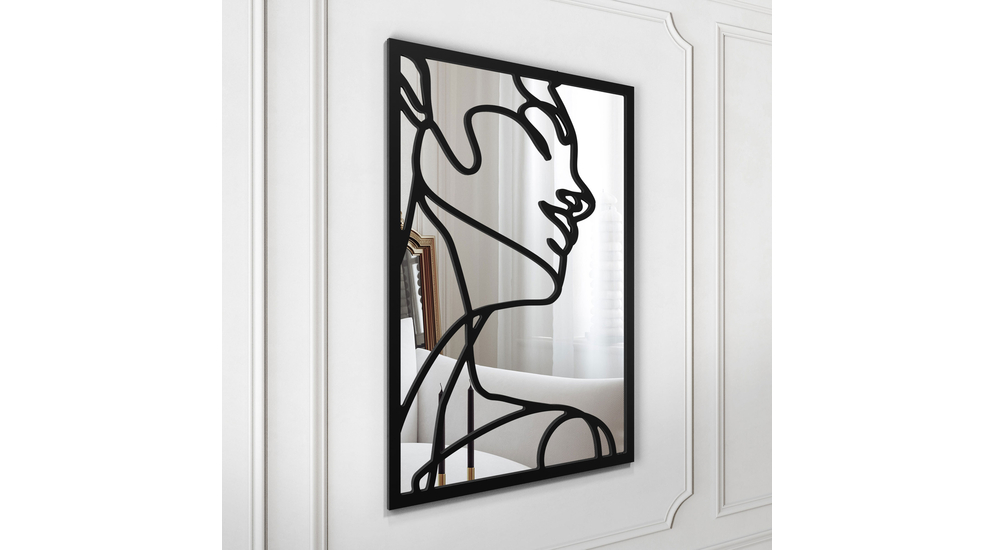 Nowoczesne lustro dekoracyjne ze wzorem kobiecej twarzy