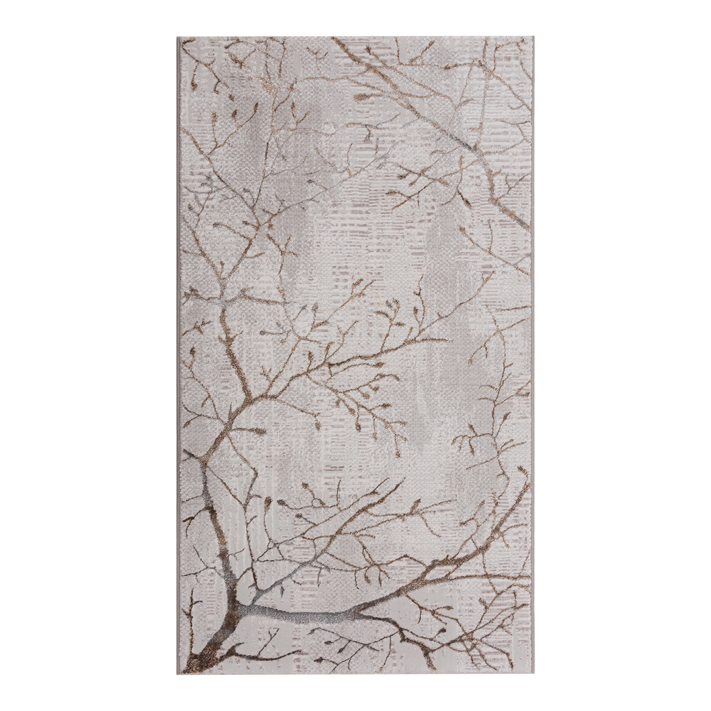 Dywan nowoczesny w gałęzie szary MIGUEL 80x150 cm