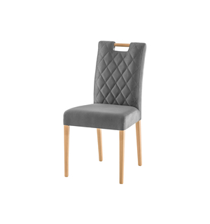 Krzesło tapicerowane szare z uchwytem BARCA