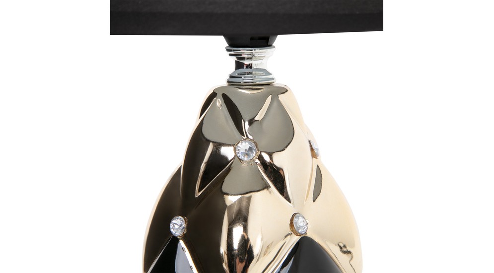 Lampa stołowa glamour czarno-złota 29,5 cm