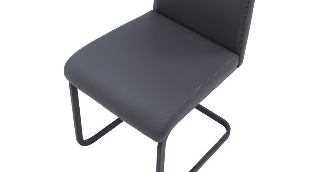 Krzesło szare na płozie z ekoskóry AMI