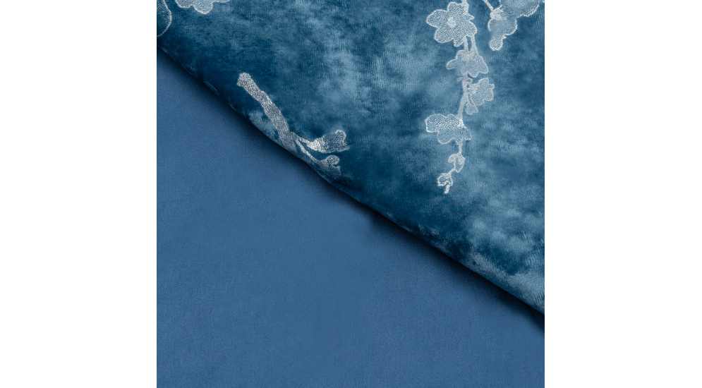 Narzuta welurowa niebieska TIARA 180x200 cm