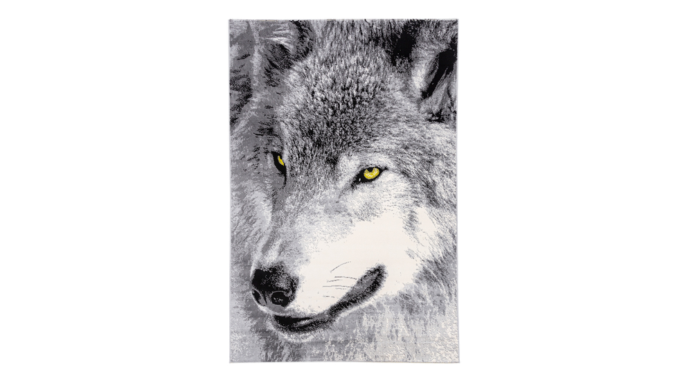 Dywan z wilkiem szary WOLF 160x225 cm