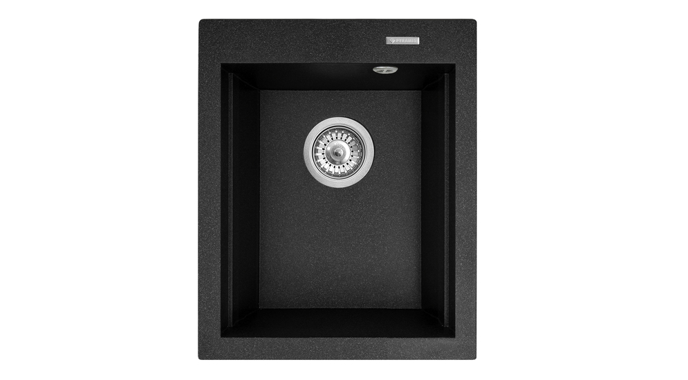 Zlewozmywak czarny NOTUS 39x48 cm + deska kuchenna i dzbanek z filrem