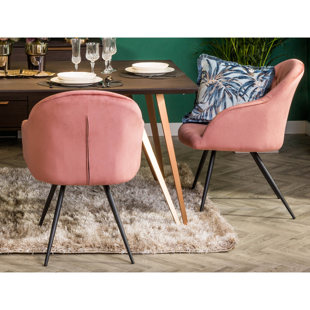 Krzesło tapicerowane różowe LUNNO
