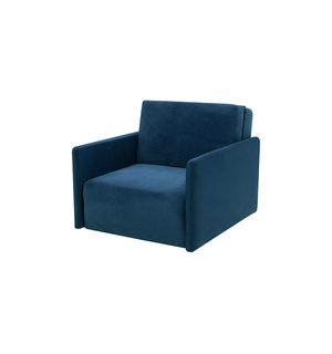 Sofa amerykanka rozkładana niebieska 93 cm MIKE
