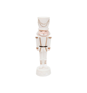 Figurka świąteczna LED DZIADEK DO ORZECHÓW biały 24 cm