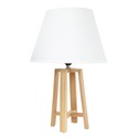 Lampa stołowa drewniana biały abażur 45 cm