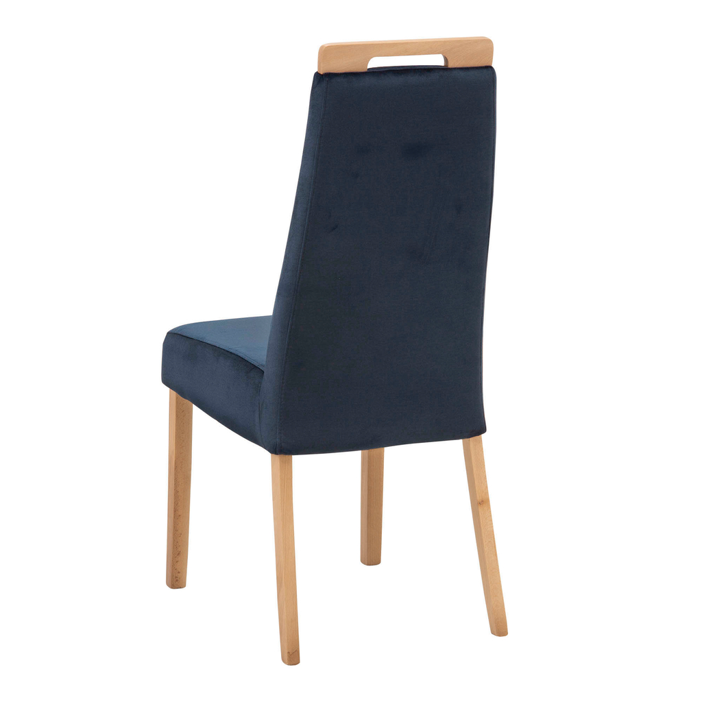 Krzesło tapicerowane granatowe IMPI buk honey