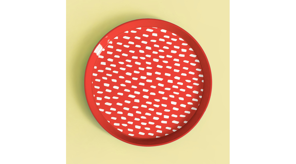 Zestaw 4 talerzy plastikowych czerwony, 21 cm
