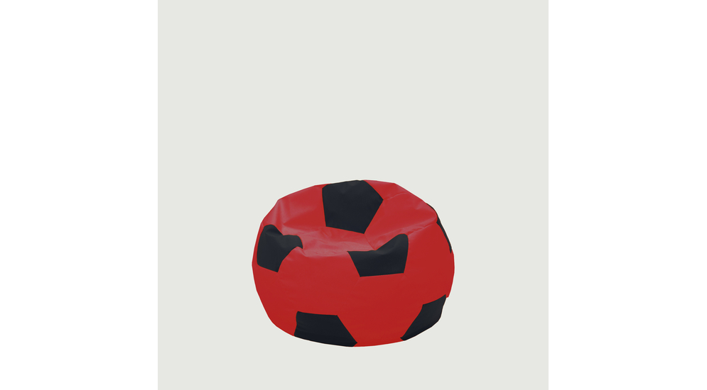 Puf dla dzieci piłka czerwono-czarny SPORT M