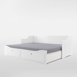 Łóżko młodzieżowe rozsuwane biało-szare GRAND 80x200 cm