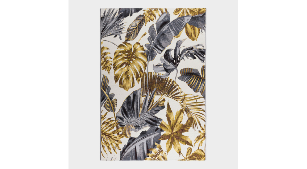 Dywan w liście złoty FLORAL 120x180 cm płasko tkany. 