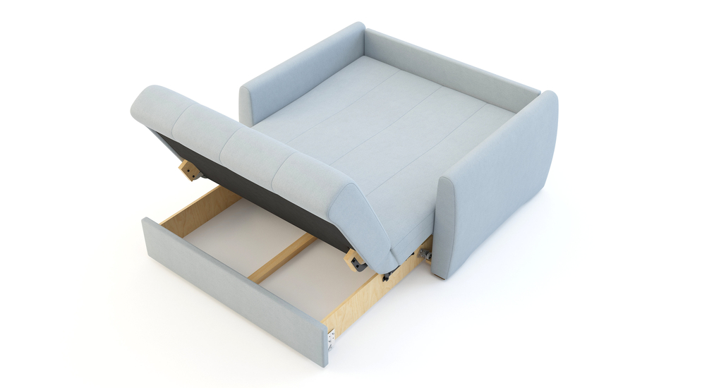 Mała sofa rozkładana błękitna DALIA