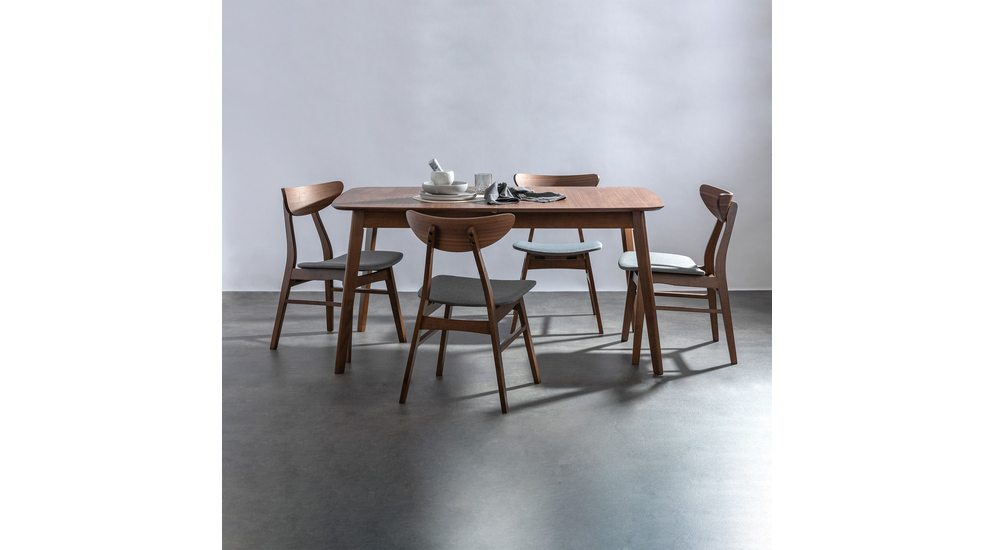 Stół drewniany WALVA z krzesłami - nowoczesna jadalnia