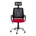 Fotel biurowy z siatką mesh i czerwonym siedziskiem NARTO II