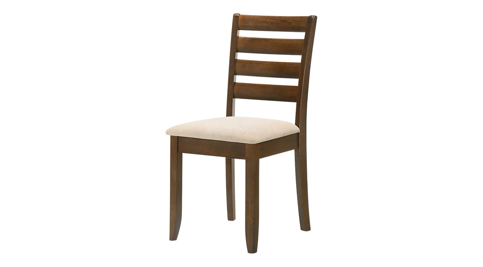 Krzesło drewniane z beżową tapicerką