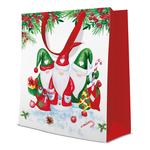 Torba na prezent świąteczna CHRISTMAS GNOMES 26,5x33,5 cm