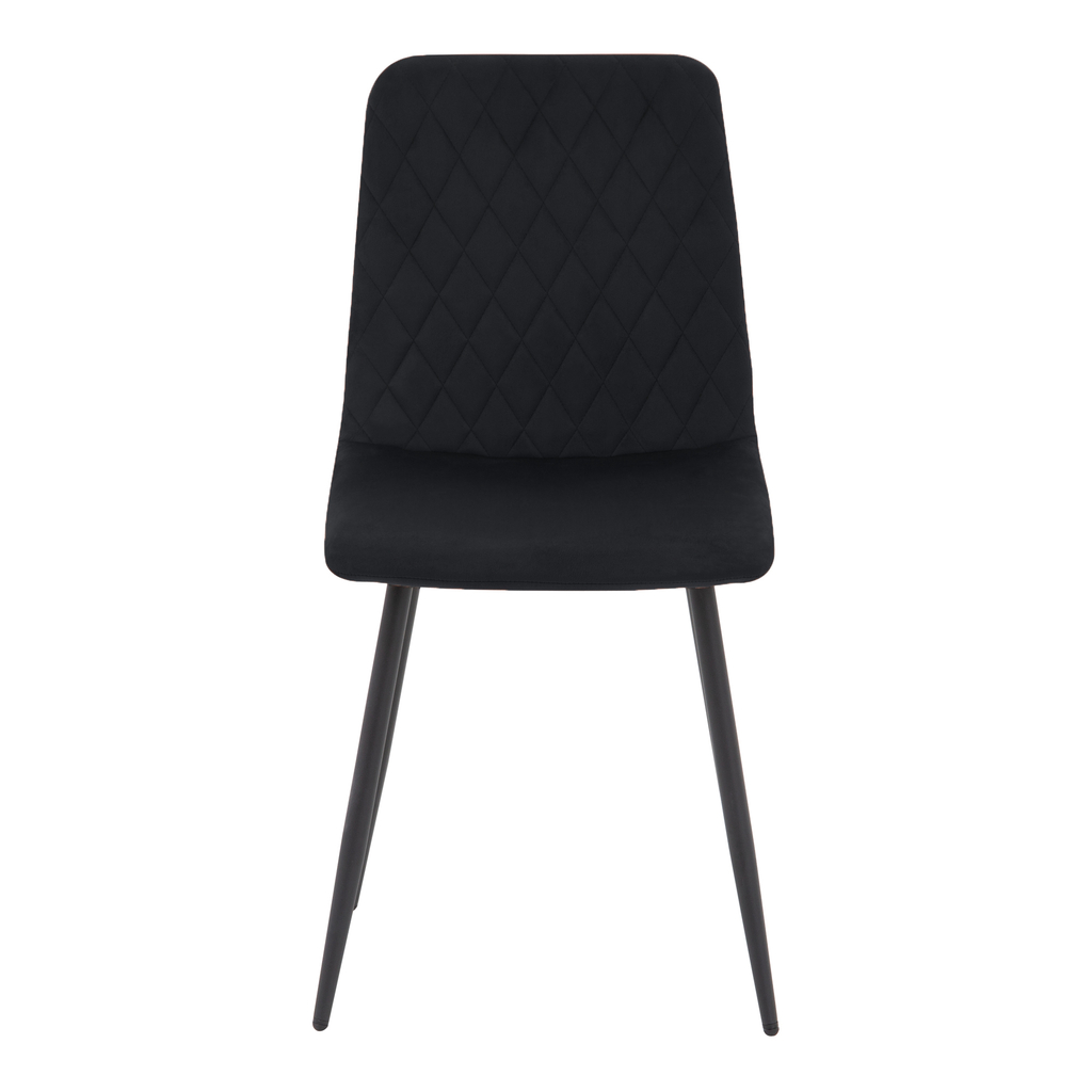 Czarne krzesło z miękką, welurową tapicerką ALLINA.