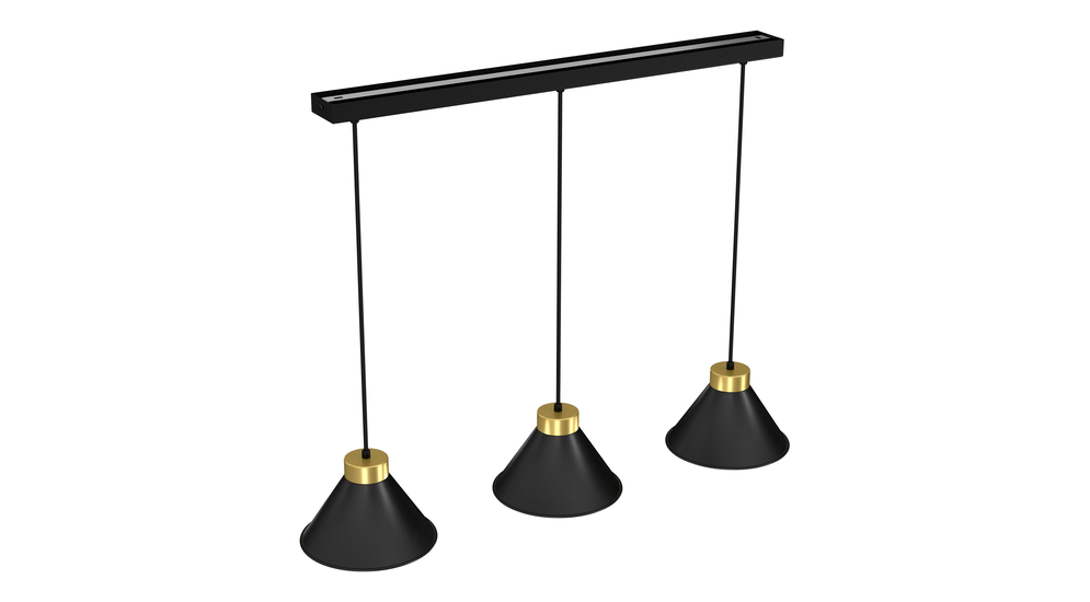Lampa wisząca loftowa czarno-złota DEMET III