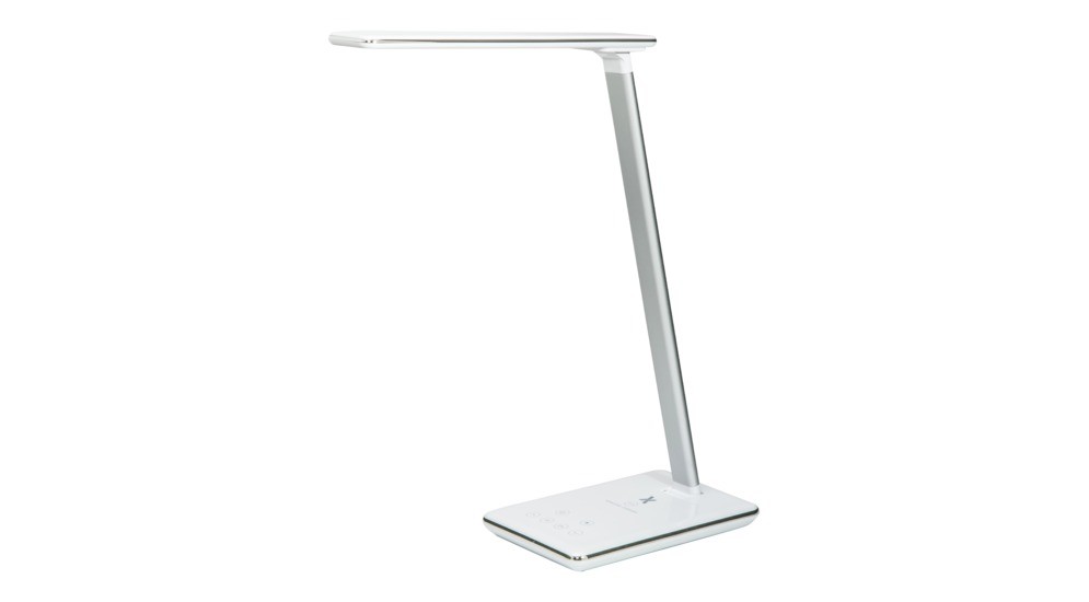 Lampa biurkowa LED z ładowarką indukcyjną biała CLARA