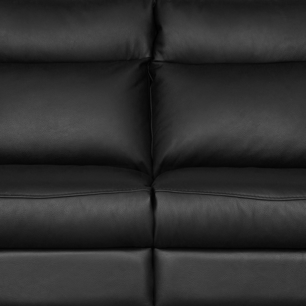 Sofa skórzana 2-osobowa czarna PERLE 